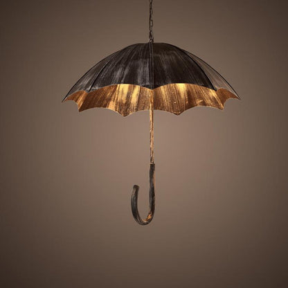 Retro Industrial 5-light Umbrella Chandelier – Copper & Silver Iron Shade