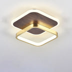 Modern Minimalist Aluminum Circular Square LED Semi-flush Mount Ceiling Light