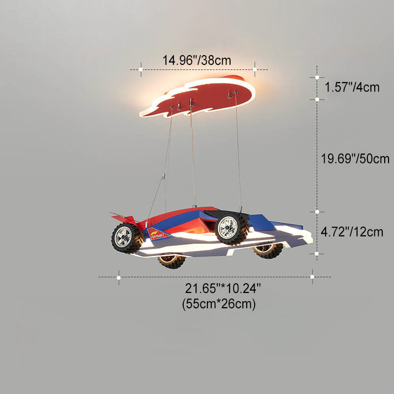 Modern Children's Racing Iron Acrylic LED Pendant Light BulbSquare