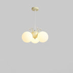 Lumendat Contemporary Creative Cream Hardware Crystal Decor PE Round Shade 3-Light Kids Chandelier For Living Room Lumendat