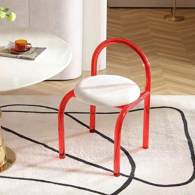Contemporary Nordic Acrylic Velvet Sponge Round Arched Dining Chair Backrest For Dining Room DFM-F
