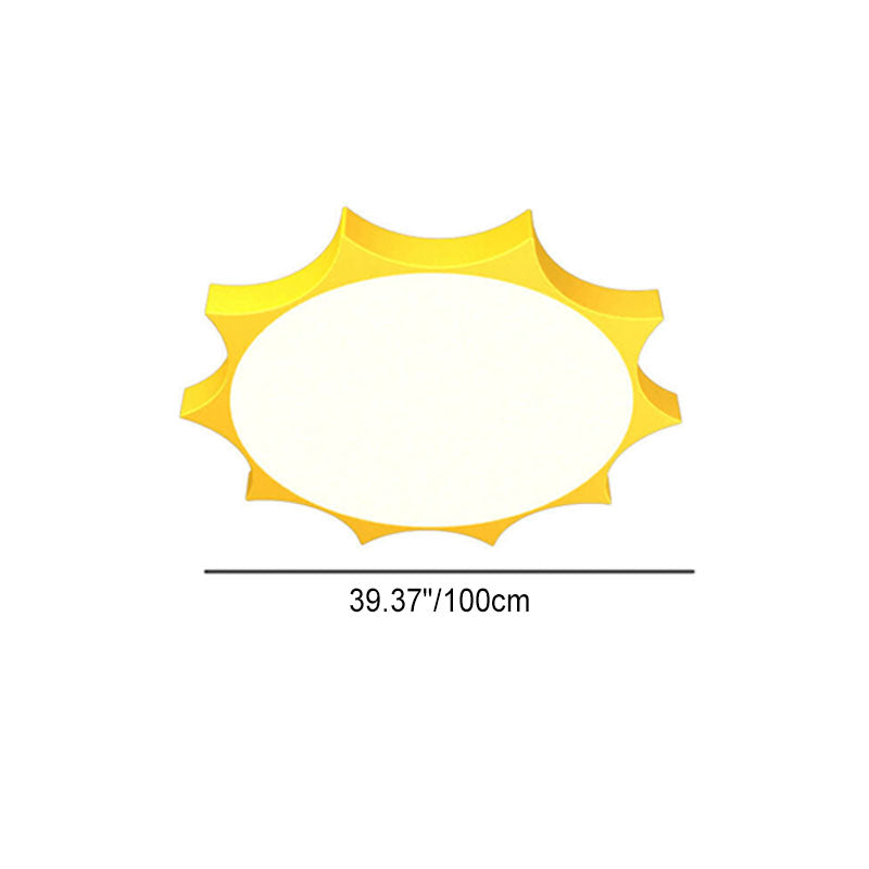 Lumendat Modern Children's Sun Iron Acrylic Frosted LED Flush Mount Ceiling Light Lumendat