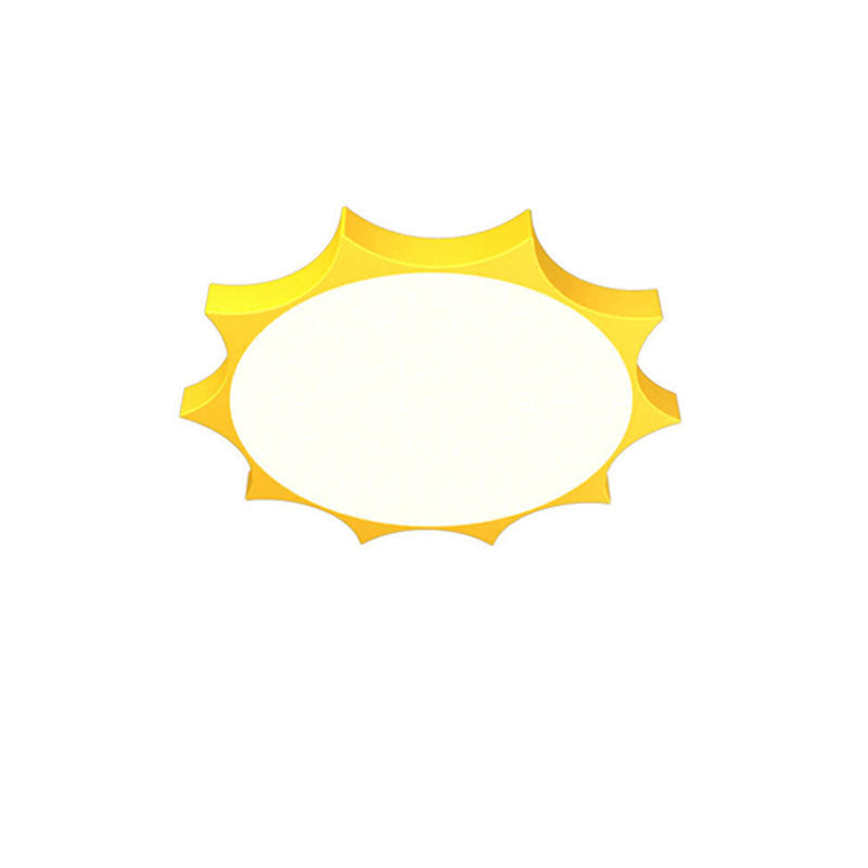 Lumendat Modern Children's Sun Iron Acrylic Frosted LED Flush Mount Ceiling Light Lumendat