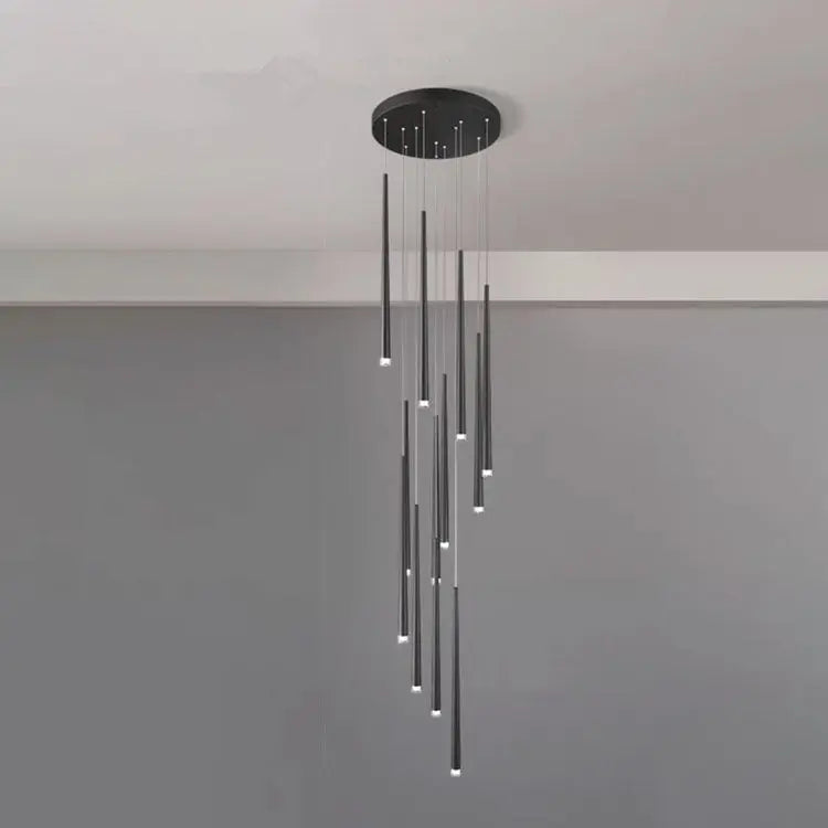 Modern Minimalist Tapered Tube Iron Acrylic LED Island Light Chandelier BulbSquare