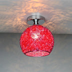 Contemporary Scandinavian Iron Aluminum Weaving Ball 1-light Semi-flush Mount Ceiling Light for Hallway