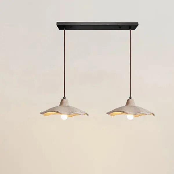 Japanese Vintage Cement Flower Lampshade Island Light Chandelier – 1/2/3 Light Lumendat
