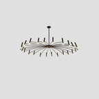 Contemporary Scandinavian Round Radioactive Iron Aluminum 12/24 Light Chandelier for Living Room Lumendat