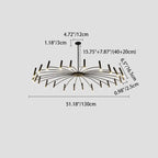 Contemporary Scandinavian Round Radioactive Iron Aluminum 12/24 Light Chandelier for Living Room Lumendat