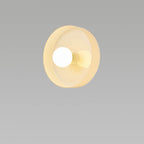 Scandinavian Modern Round Plate Iron Glass 1-Light Wall Sconce Lamp