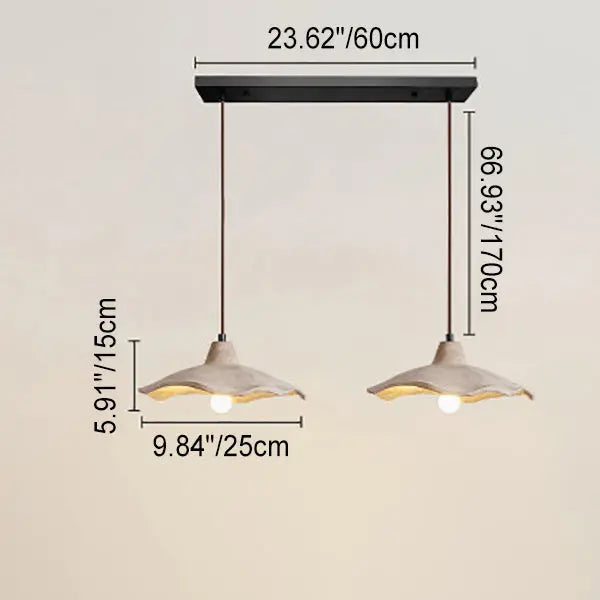 Japanese Vintage Cement Flower Lampshade Island Light Chandelier – 1/2/3 Light Lumendat