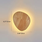 Modern Minimalist Round Irregular Oval Wood LED Wall Sconce Lamp For Living Room Lumendat