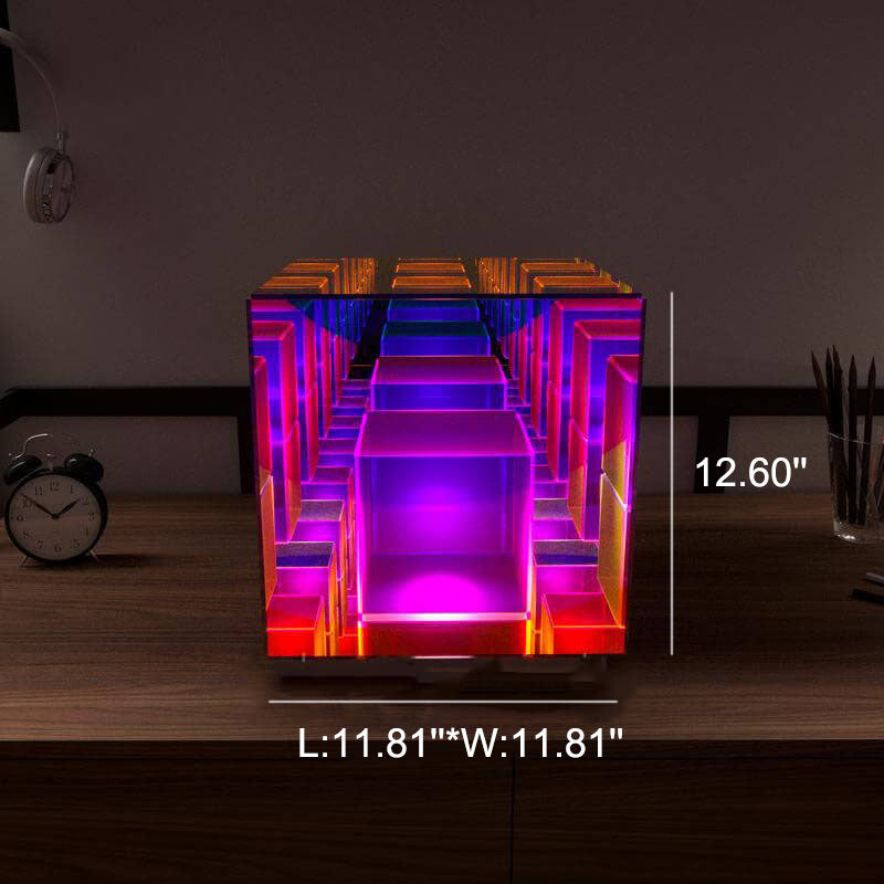 Modern Acrylic RGB Line Rubik's Cube LED Table Lamp Lumendat