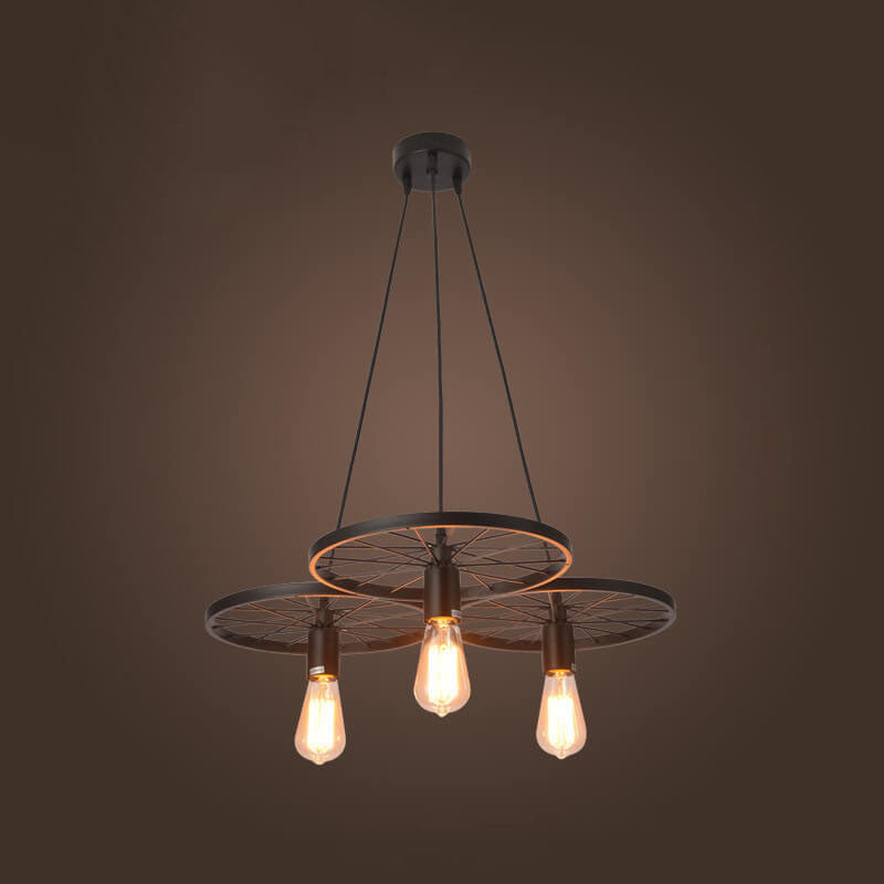 Industrial Creative Personality Wrought Iron Wheels 1/3/6-light Chandelier
