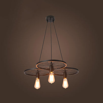 Industrial Creative Personality Wrought Iron Wheels 1/3/6-light Chandelier