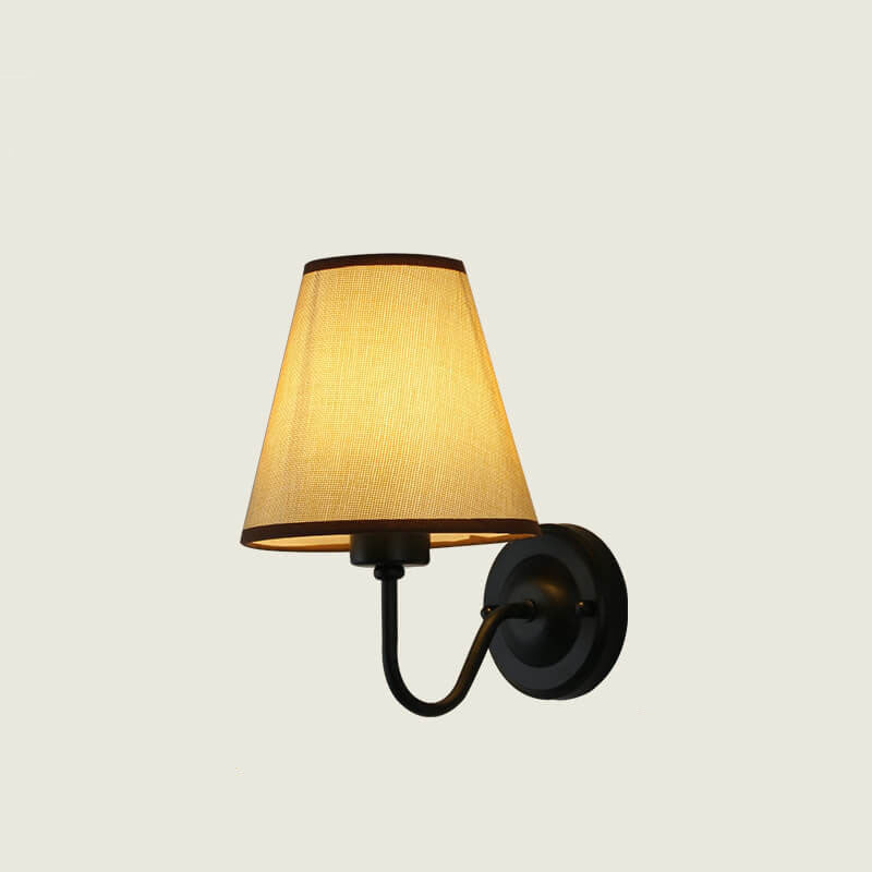 Modern Fabric Bell Shade Bend Arm 1-Light Wall Sconce Lamp Lumendat
