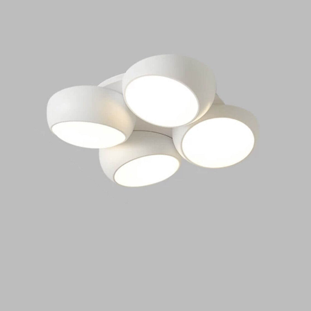 Scandinavian Modern Minimalist Iron Plastic Round LED Semi-flush Mount Ceiling Light BulbSquare