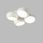 Scandinavian Modern Minimalist Iron Plastic Round LED Semi-flush Mount Ceiling Light BulbSquare