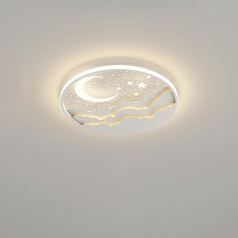 Lumendat Contemporary Creative Cartoon Stars Moon Acrylic LED Kids Flush Mount Ceiling Light For Living Room Lumendat