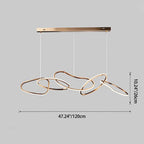 Contemporary Nordic Stainless Steel Round Toroidal LED Chandeliers for Dining Room Lumendat