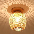 Modern Minimalist Creative Bamboo Weaving Flush Mount Ceiling Lamp Lumendat