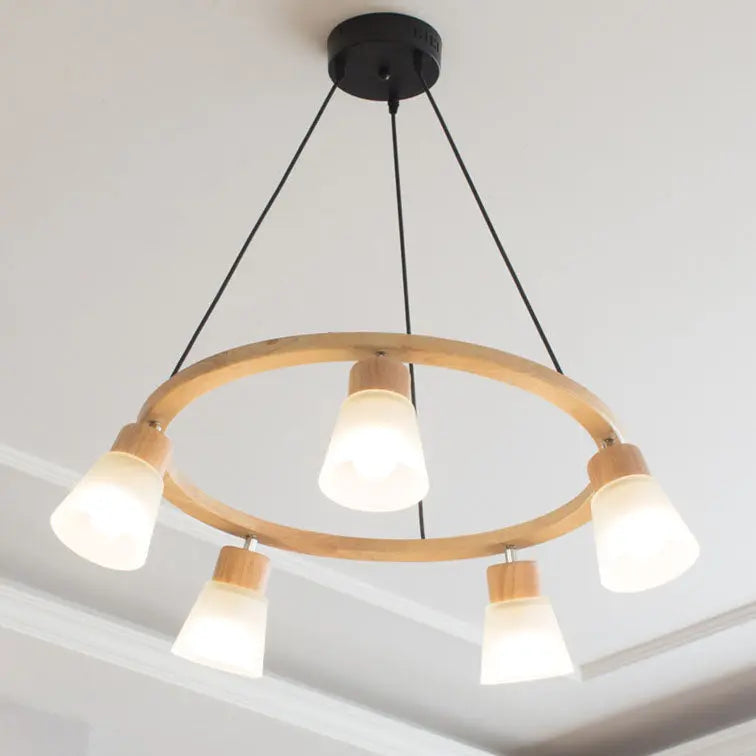 Nordic Minimalist Solid Wood Bird 3/5-light Chandelier Lumendat