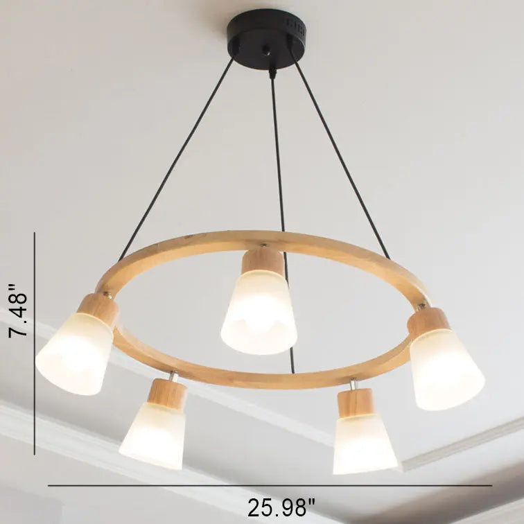 Nordic Minimalist Solid Wood Bird 3/5-light Chandelier Lumendat