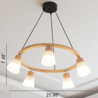 Nordic Minimalist Solid Wood Bird 3/5-light Chandelier