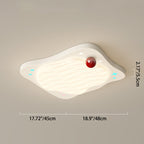 Lumendat Contemporary Creative Kids Ruffled Egg Shaped Square Iron PE LED Flush Mount Ceiling Light For Bedroom Lumendat