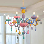 Modern Children's Princess Macaroon Candelabra Crystal Glass 5/6/8/10/12/15 Light Chandelier Lumendat