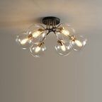 Contemporary Luxury Branch Round Ball Iron Glass 4/6/8 Semi-Flush Mount Ceiling Light For Bedroom