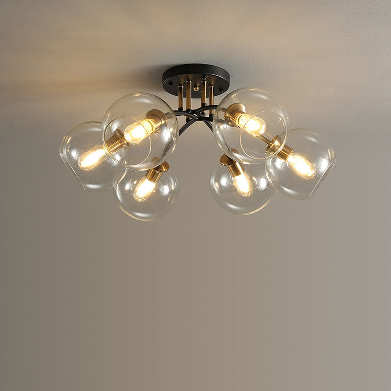 Modern Light Luxury Glass Magic Bean Round 4/6/8 Light Semi-Flush Mount Ceiling Light Lumendat