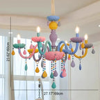 Modern Children's Princess Macaroon Candelabra Crystal Glass 5/6/8/10/12/15 Light Chandelier Lumendat