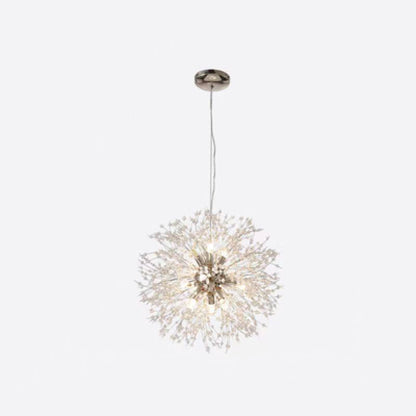 Contemporary Scandinavian Dandelion Metal Crystal 8/9/12/16 Light Chandelier for Bedroom