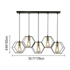 Industrial Vintage Geometric Frame Iron 3/5 Light Island Light Chandelier BulbSquare