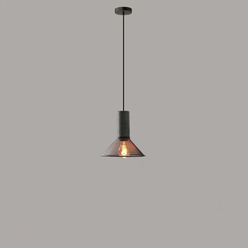 Contemporary Industrial Cylindrical Tapered Cement Iron 1-light Pendant Light for Living Room Lumendat
