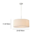 Contemporary Scandinavian Pleated PVC Fabric Hardware Drum Cone 1-Light Pendant Light for Living Room Lumendat