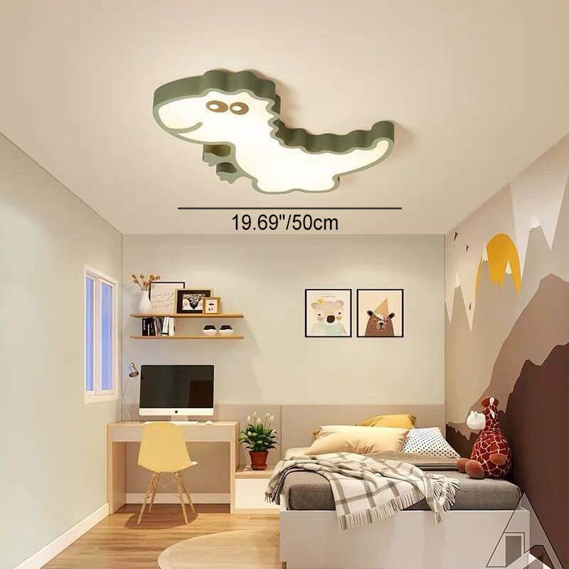 Lumendat Modern Childlike Dinosaurs Cartoon Iron Acrylic LED Flush Mount Ceiling Light Lumendat