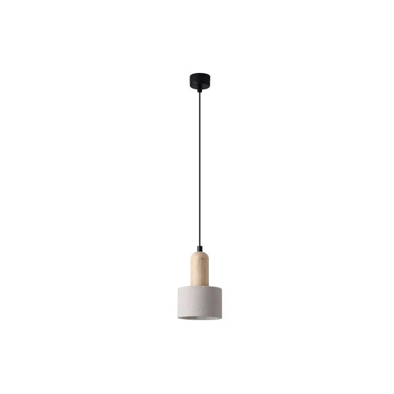Contemporary Scandinavian Cement Dome Glass Shade 1-light Pendant Light for Bedroom BulbSquare