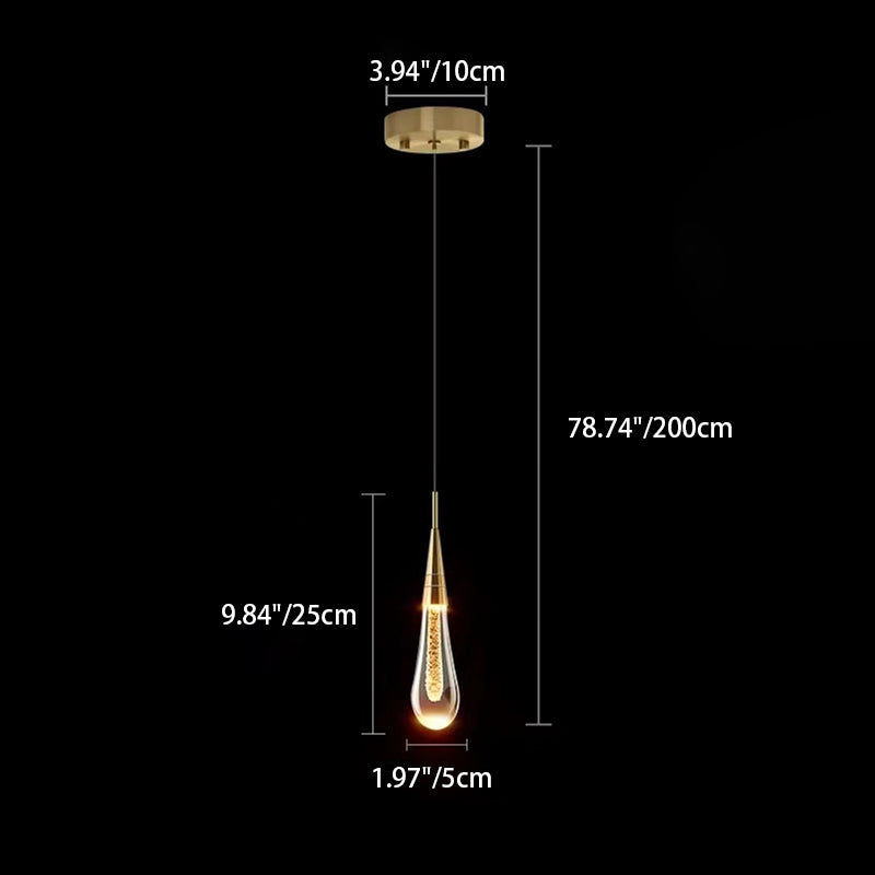 Contemporary Scandinavian Water Drops Iron Aluminum Crystal LED Chandelier for Bedroom