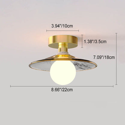 Modern Light Luxury Glass Flower Design Iron 1-light Semi-flush Mount Ceiling Light