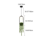 Modern Art Deco Iron Glass Elliptical Simulated Greenery 1-light Pendant Light for Dining Room