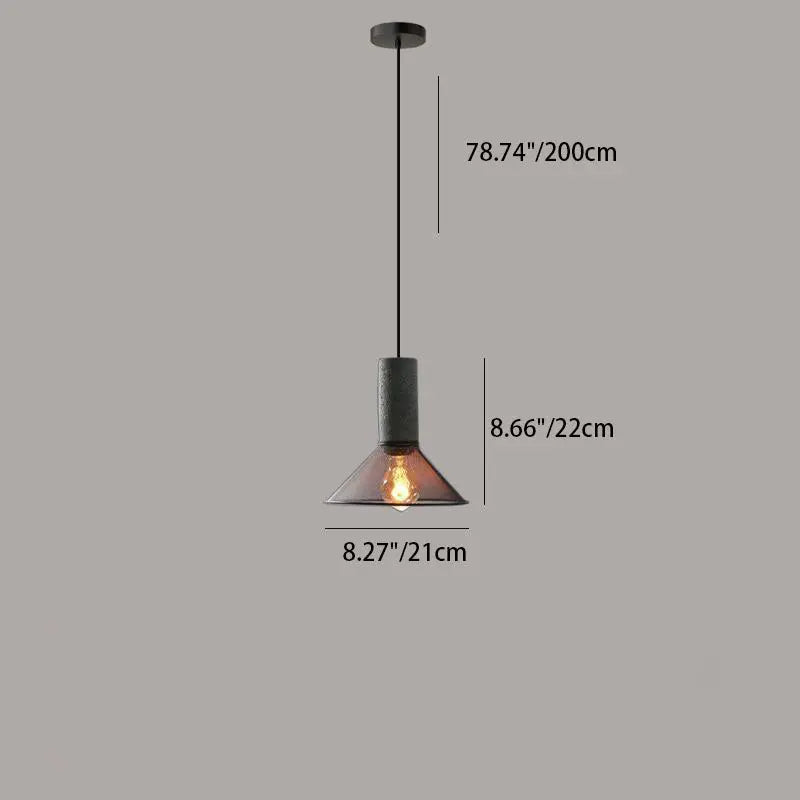 Contemporary Industrial Cylindrical Tapered Cement Iron 1-light Pendant Light for Living Room Lumendat