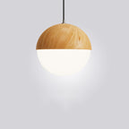 Japanese Wood Grain Round Oval Iron 1-light Pendant Light BulbSquare