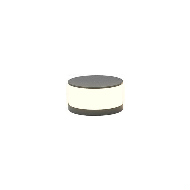 Modern Minimalist Solar Outdoor Round Column Post Head LED Waterproof Landscape Light for Garden Lumendat