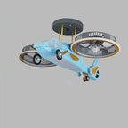 Lumendat Contemporary Creative Hardware Kids Aircraft LED Downrods Ceiling Fan Light For Bedroom Lumendat