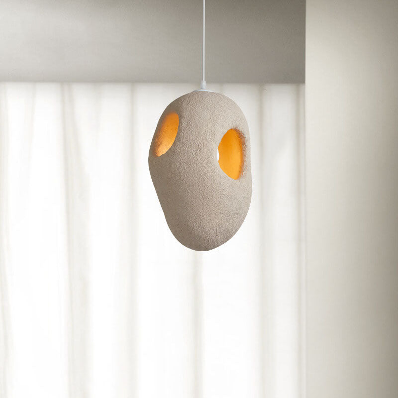 Japanese Wabi-sabi Resin Geometric Circle 1-light Pendant Light BulbSquare