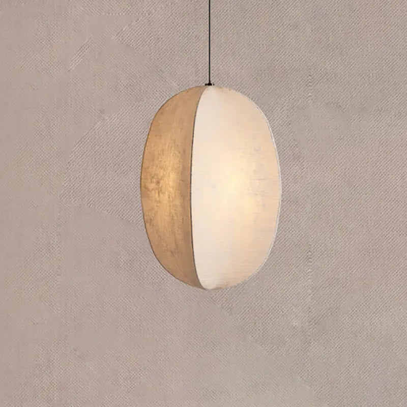 Traditional Japanese Zen Anti-silk Lantern Shape 1-light Pendant Light for Living Room BulbSquare