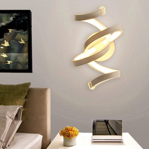 Contemporary Creative Bar Wave Aluminium Acrylic LED Wall Sconce Lamp For Living Room Lumendat