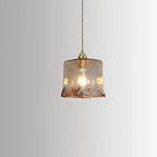 Vintage Amber Glass 1-light Pendant Light BulbSquare