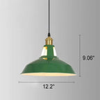 Industrial Vintage Green Iron Dome Cone 1-light Pendant Light Lumendat